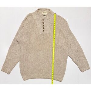 Eddie Bauer Mens XL Tall Vintage Wool Blend Knit Henley Sweater Made in USA